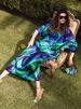 Bohemian Floral Printed Long Dress For Women Fashion V-neck Half Sleeve Oversized Maxi Dress Lady 2025 Chic Vacation Vestidos_ecoleips.com