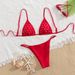 Women's Clothing Pure Color Three Point Low Waist High Slit Bikini Sexy Backless Split Swimsuit_ecoleips.com