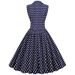Women's Retro Hepburn Dress Style Polka Dot Patchwork Lapel Sleeveless Double Breasted Literary Style_ecoleips.com