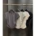 Spice Girl Pure Wish Waist T-Shirt Short Sleeve Women's Summer New Solid Color Bottom Pullover Slim Top_ecoleips.com