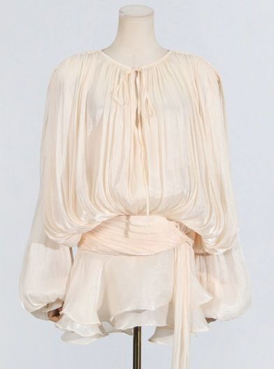 Sweet Fresh Women Tulle Dress Puff Short Sleeve Ruffled Hem Pleated Design Mini Dress For Women Casual Daily Wear_ecoleips.com