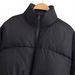 Sleek Black Quilted Jacket For Women – Stand Collar, Slim Fit Waist, Polyester-Filled Winter Coat (XS-L)_ecoleips.com