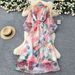 Women's Retro Court Style Long Dress Floral Print Puff Sleeve Tie Waist Beautiful And Ethereal Autumn Dress_ecoleips.com