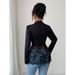 ZOEVA 2026 Spring New Color Contrasting Lace Waist Slimming A-line Women's Suit Coat_ecoleips.com