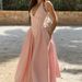 Spring 2026 Women's French Style Dress Elegant INS Halter Neck Pleated Waist Fitted Long American Fashion New Clothing_ecoleips.com