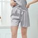 Womens Pajama Shorts Pj Bottoms 19mm 93% Mulberry Silk Boxer Sleep Lounge Short Sleepwear Elastic Waist L-6XL_ecoleips.com
