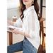Light Luxury High-end Women's Top, New Spring Style, Slimming, Casual And Fashionable, White Shirt With A Unique Design_ecoleips.com