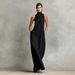Women's Mock Neck Sleeveless Solid Color Maxi Dress – Elegant Minimalist Resort Gown 2026_ecoleips.com