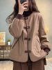 girl Bargain~ Lightweight Cotton-Padded Jacket For Women, Short Casual Color-Block Button Thickened Coat, Warm Cotton Top_ecoleips.com