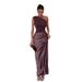 European And American Cross-border Foreign Trade 2025 New Solid Color Asymmetrical Neck Sleeveless Backless_ecoleips.com