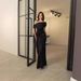 Women's Clothing Splicing Oblique Collar Off Shoulder Hanging Belt Waist Hip Banquet Dress_ecoleips.com