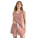 Voya Women's Clothing Hot Selling And Popular Fashion Minimalist Home Suit Set, Thin Suspender Shorts Two-piece Set_ecoleips.com