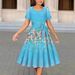 2025 New Foreig Trade Model Europea Ad America Cross-Border Amazo Fashioable Commutig Floral Prit Dress For_ecoleips.com
