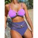 Women's Clothing New Split Swimsuit Suit Female Gold Plated Round Color Matching High Waist_ecoleips.com