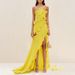 Women's Clothing Spring New Style Oblique Shoulder Sleeveless Wood Ear Edge Splicing Design Slit Dress For Women_ecoleips.com