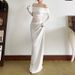 Women's Sexy Off Shoulder Sheer Mesh Panel Maxi Dress – Elegant Party Evening Gown_ecoleips.com