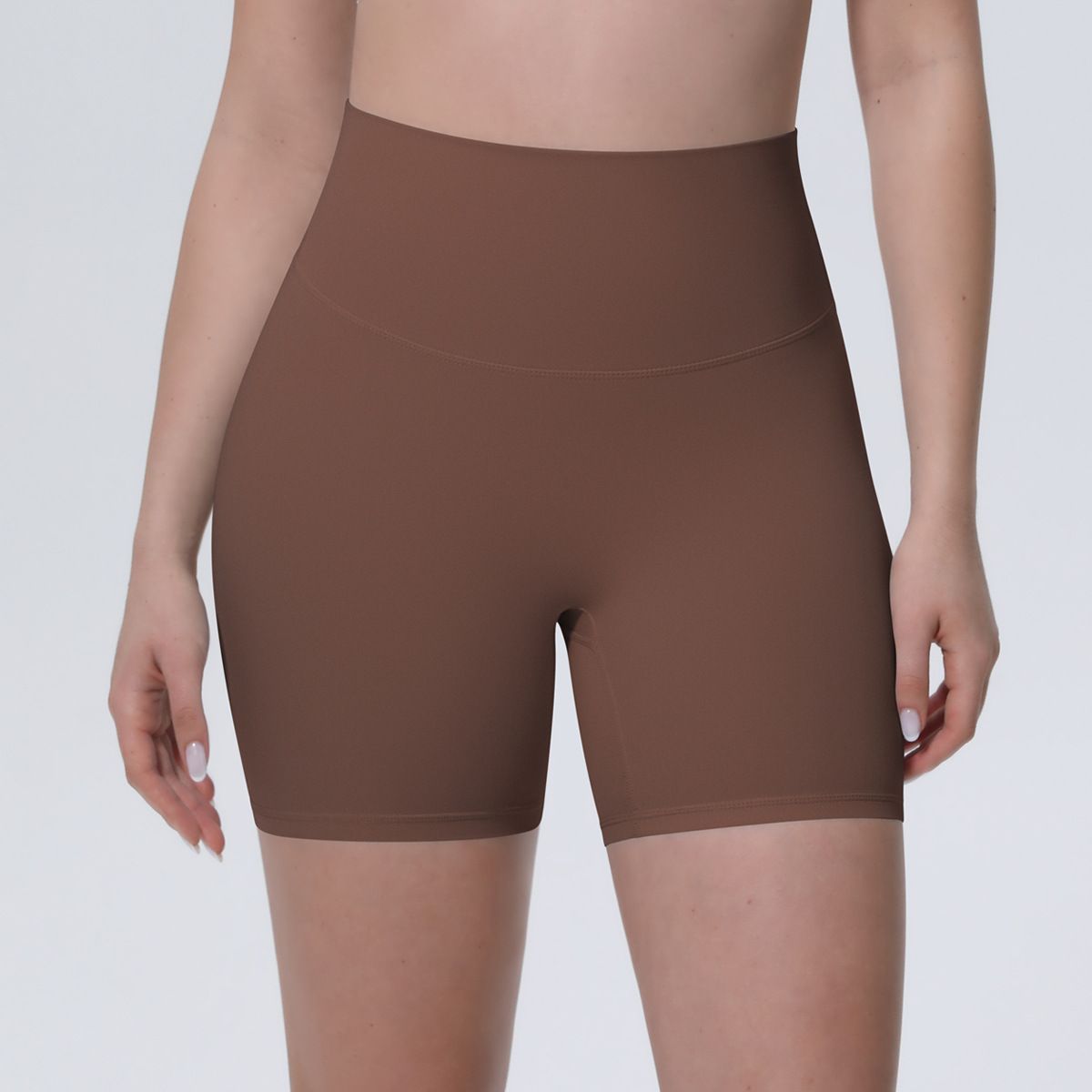 K New Thin Ice Feel, Skin Friendly, Breathable, Tight Solid Color Yoga Pants, Sports Running, Fitness Yoga Clothes, Three Part Shorts_ecoleips.com