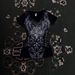 Sexy V Neck Short Sleeve T-Shirt Women's Fashion Print American Slim Fit Gothic Style Top for Wholesale_ecoleips.com