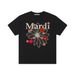 Cross-Border Summer New Mardi Zou Chrysanthemum Print Letter Unisex Round Neck Short Sleeve T-Shirt Size 4_ecoleips.com