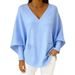 Women's Clothing Oversized V-Neck Sweater For Women – Soft Acrylic Knit (S-4XL, 8 Elegant Colors)_ecoleips.com
