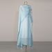 Ethereal Ice Blue Maxi Dress With Flowing Ribbon Accents – High-Waisted French Elegance Long Sleeve Gown_ecoleips.com