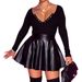 Verve Clothing 2025 Sexy Solid Color PU Women's Midi Mini A-line Skirt_ecoleips.com