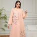 Elegant Long Robe for Women Embroidered Flowers High Neck Loose Fitting Fashionable Classy Banquet Ethnic Style Skirt_ecoleips.com