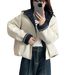 girl Cotton Autumn Winter Versatile Padded Short Coat Color Block Hooded Ins Casual Korean Style Jacket_ecoleips.com