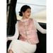 girl Chinese National Style Song Brocade Jacquard Quilted Cotton Trim Vest For Women 2025 New Retro Sleeveless Jacket_ecoleips.com