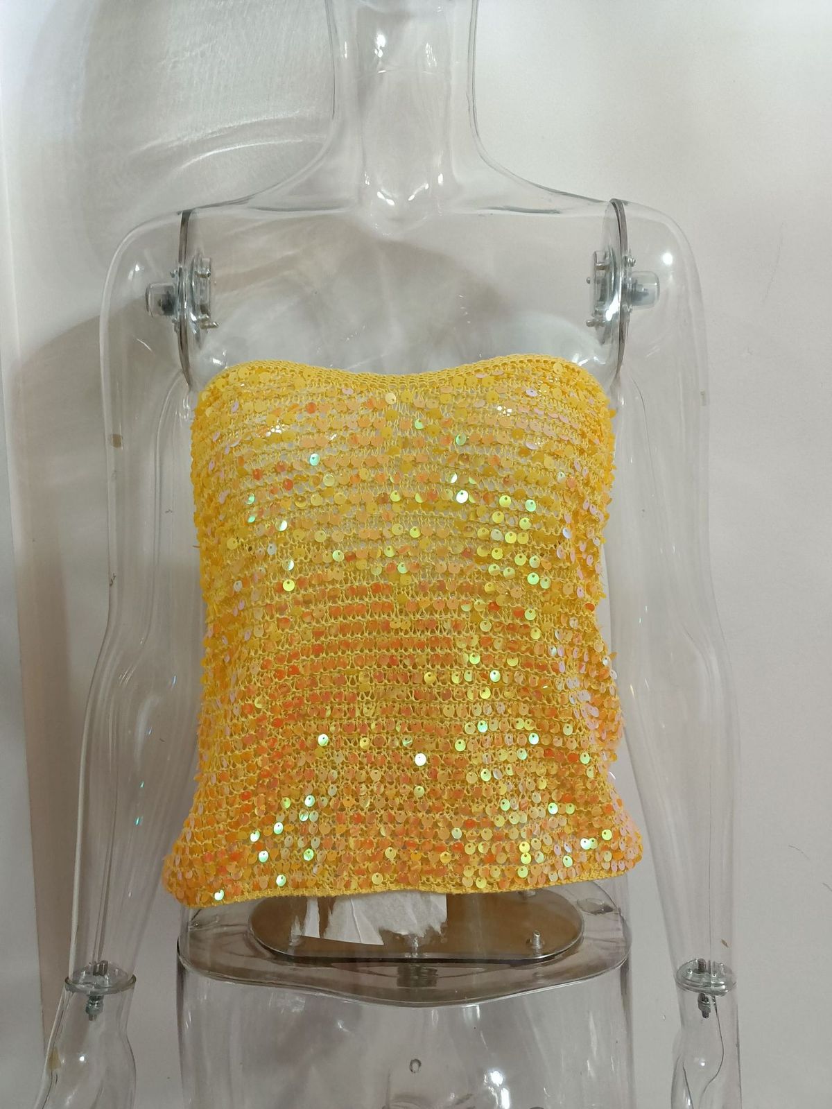 Women's Clothing Sequined Deep V Vest For Women's Hot Girls Fashion Sequined Backless Camisole Tops For Women_ecoleips.com