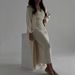 Women's Clothing Autumn New Fashion Solid Color Long Sweater Dress Elegant Suit Female_ecoleips.com