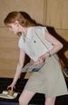 Women's Sleeveless Polo Shirt, Casual Embroidery Blouse, Lightweight Striped Top For Office & Daily Wear, White_ecoleips.com