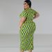 Women's Clothing Plus Size Women's Button Down Cardigan Plaid Short Sleeved Long Dress Style Collar For Formal & Casual For Women_ecoleips.com