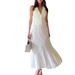 French Style Sleeveless Complements The Vest Dress Vest Dress Set With Pleats High Waisted Midi Skirt Spring Autumn Polyester_ecoleips.com
