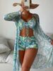 Bikini Swimwear Women's Split Striped Multi-color Three-piece Bikini Swimsuit_ecoleips.com