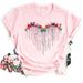European And American Cross-border Foreign Trade Wholesale Clothing Colorful Heart Print Round Neck Plus Size_ecoleips.com