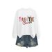 Fashionable Unique Women's Auntie Claus Antler Autumn And Winter Crew Neck Sweatshirt_ecoleips.com
