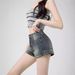 2025s American Style Women's Denim Shorts Summer New High Waist Tight Elastic A-line Ultra Short Hot Pants_ecoleips.com