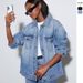 Women's Clothing Washed Denim Jacket Women's Casual Loose Long Sleeve Jacket Tops_ecoleips.com