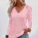 Women's Clothing Women's Long Sleeve Lace Patchwork Hollow Out Top Fashionable Spring Blouse Style For Formal & Casual For Women_ecoleips.com