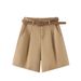 Women's High Waist Loose Fitting Cargo Shorts Style Solid Color Slimming Wide Leg Pants Versatile Summer_ecoleips.com