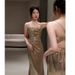 Women's Clothing Evening Dress Sling Sequined Haute Couture Fishtail Skirt Light Luxury Dignified Atmosphere Host Dress_ecoleips.com