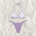 Women's Clothing Bikini Swimsuit Solid Color Sexy Bikini Split Swimsuit_ecoleips.com