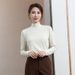 Women's High-Neck Thermal Shirt – Soft Australian Fleece, Warm & Breathable, Slim Fit (Long Sleeve, Versatile Layering Essential)_ecoleips.com