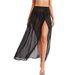 Verve Clothing 2025 Summer Mesh Long Sexy Sheer Split Large Hem Women's Skirt Pants Two-Piece Set_ecoleips.com