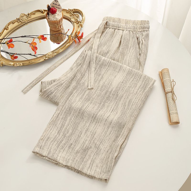 New Plus Size Ice Silk Texture Tie Dye Wide For Women In Summer With High Waist And Hanging Feeling, Drawstring_ecoleips.com