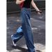 plus Size High-Waisted Slimming Denim Jeans Retro Style 2025 Autumn New Fashion Casual Wide Leg Long Pants for Women_ecoleips.com