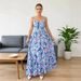 Women's Fashion Floral Print French Style Halter Maxi Dress – Casual Boho Summer Gown_ecoleips.com