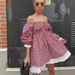 2026 European And American Women's Spring New Printed Dress, Fashionable Puff Sleeves, Square Neck, Slimming A-line_ecoleips.com