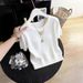 Women's French Style Knit Top Round Neck Off Shoulder Short Sleeve Elegant Fashionable Youthful Summer New_ecoleips.com